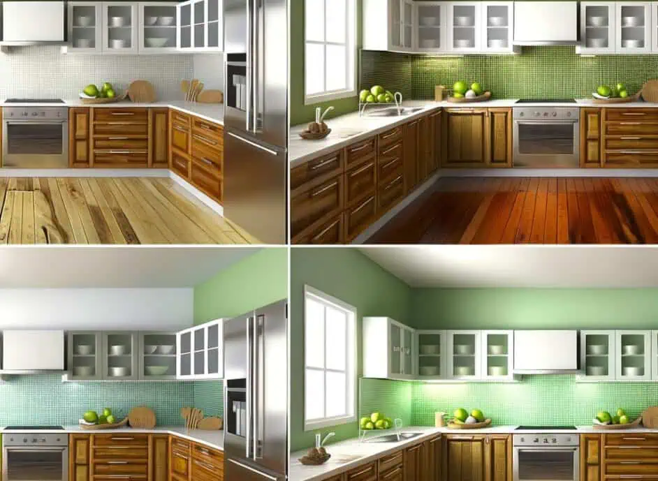 Before and After: 4 Fresh Green, White and Wood Kitchens (11 photos)