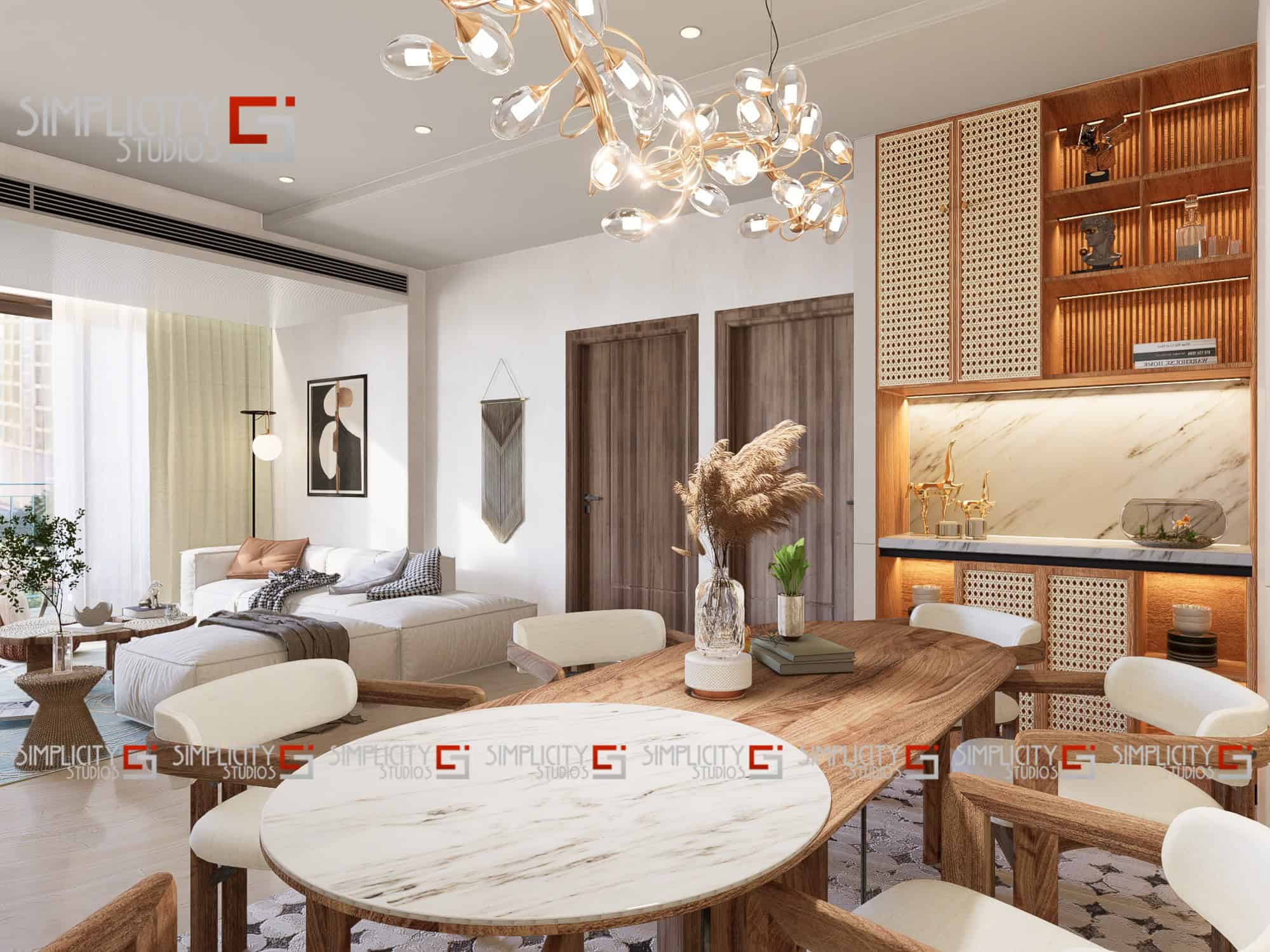 3BHK Interiors – S. Roy 4 UTL041105 Living Dining 12