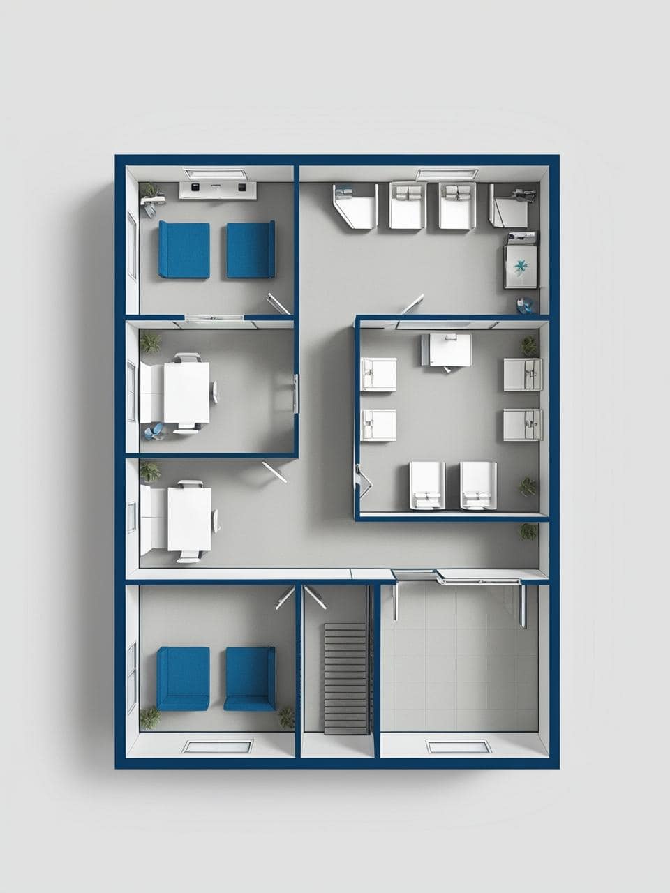 Office interior design 1 office floor plan 2d1